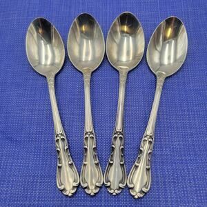 Set of 4 Towle Silver Merrimack Stainless Steel USA Teaspoon